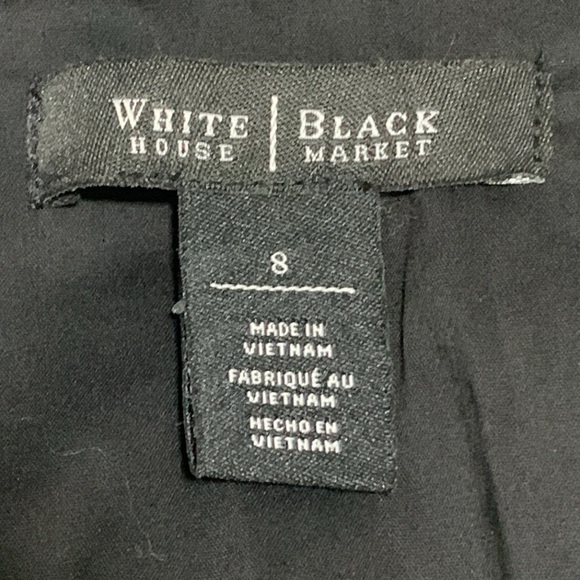 Women’s White House Black Market Faux Wrap Black Dress Size 8 EUC - Picture 7 of 8